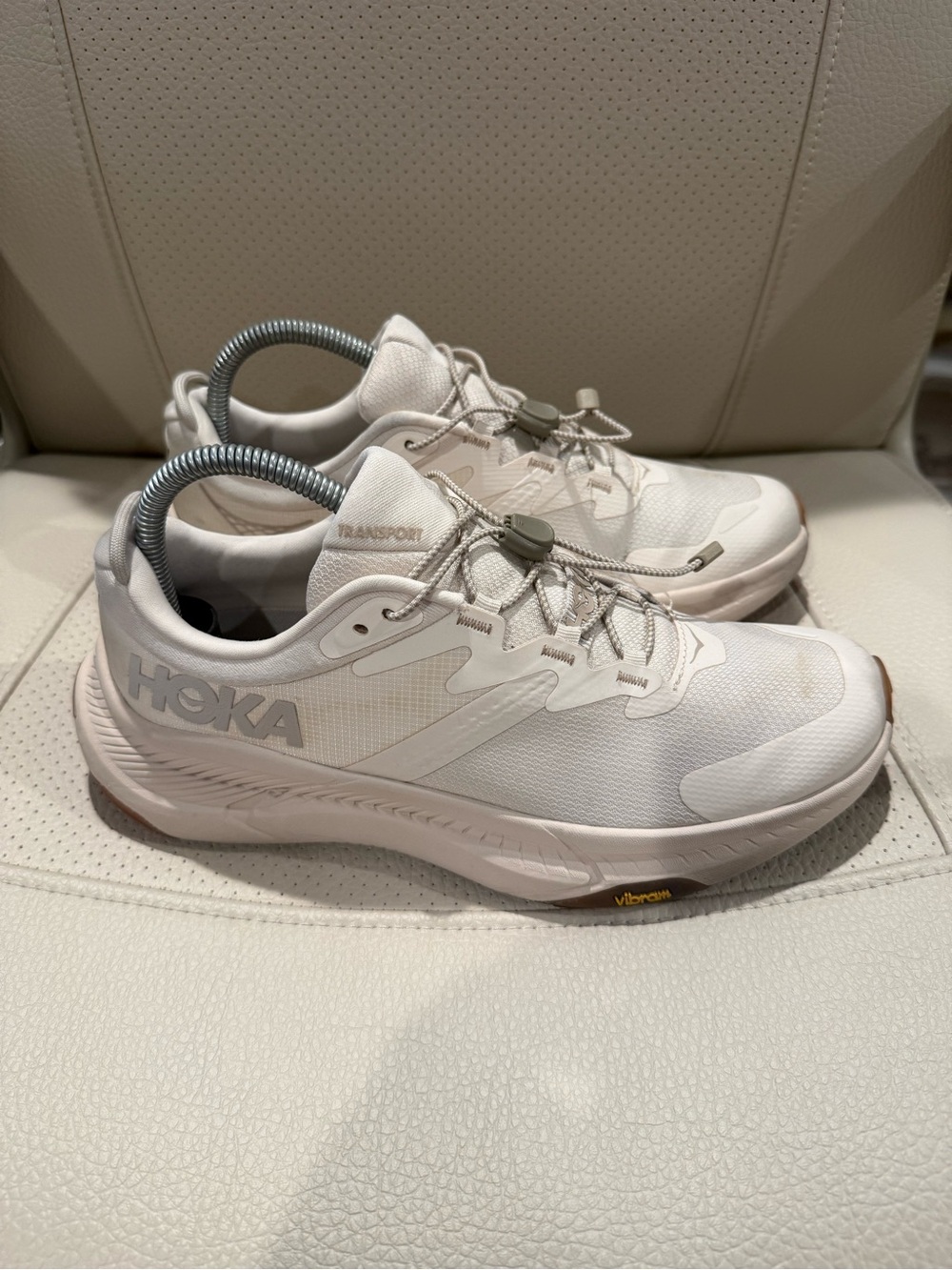 Size 8.5B - Hoka Transport Women’s White Lightweight Trail Runners